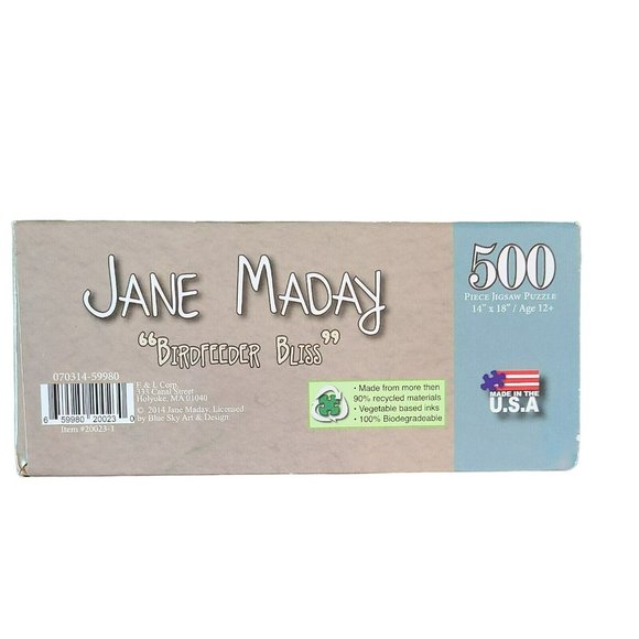 Jane Maday 500 Pc Puzzles Bird Feeder Bliss Birdhouses Nature Birds Watching - Picture 5 of 6